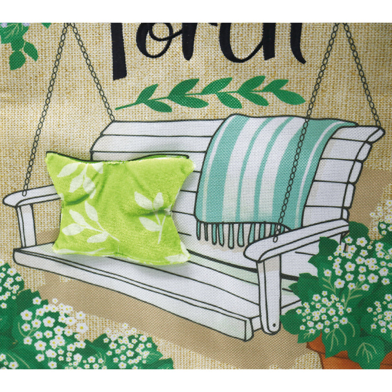 Porch Swing Welcome Garden Burlap Flag,14b9056