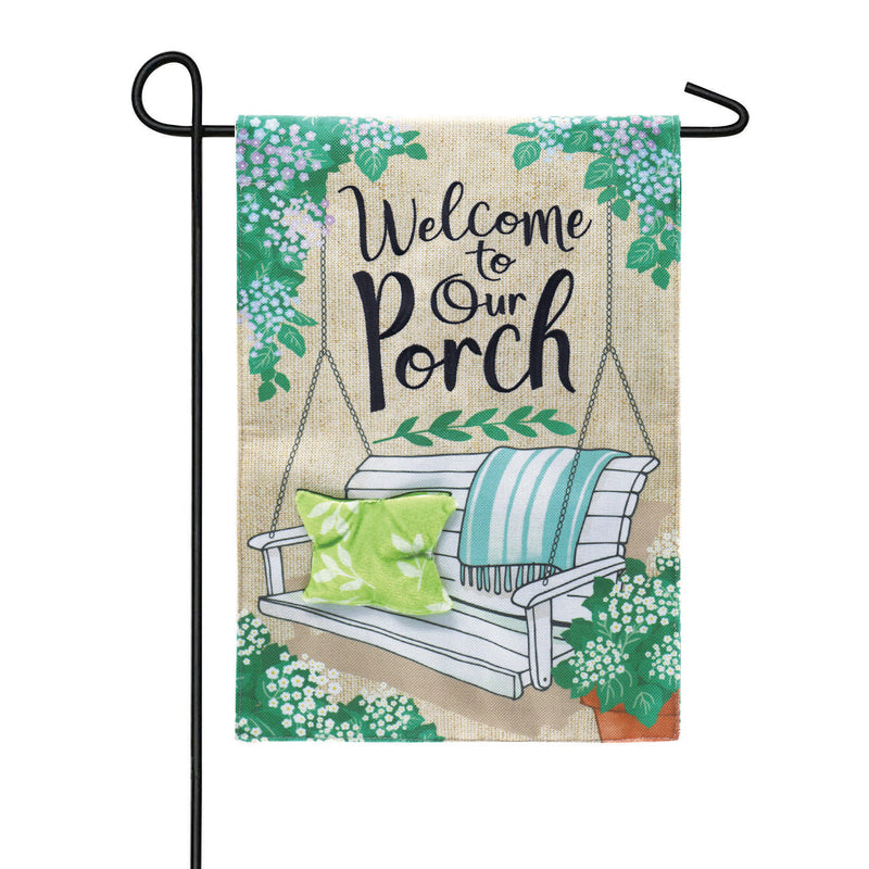 Porch Swing Welcome Garden Burlap Flag,14b9056