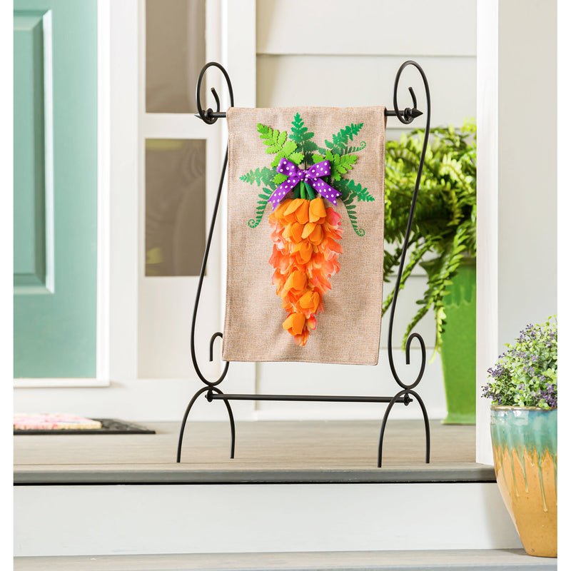 Evergreen Carrot in Bloom Garden Burlap Flag, 18'' x 12.5'' inches