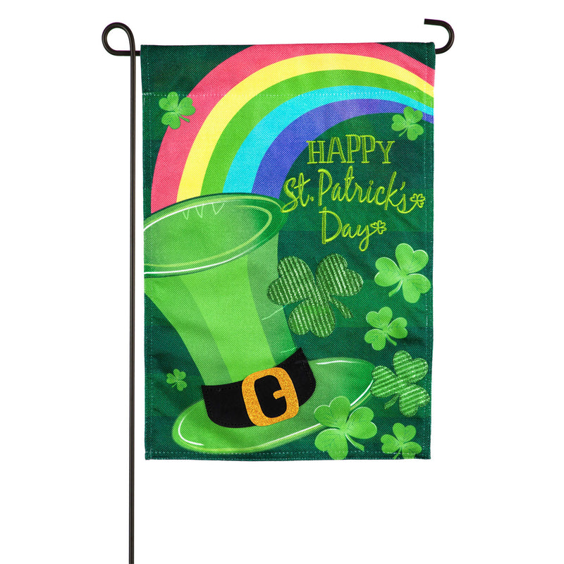 St. Patrick's Day Hat Garden Burlap Flag,14b9478