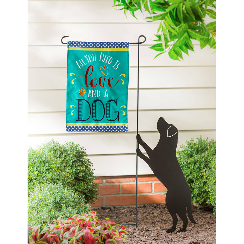 All You Need is Love and a Dog Garden Burlap Flag,14b9486