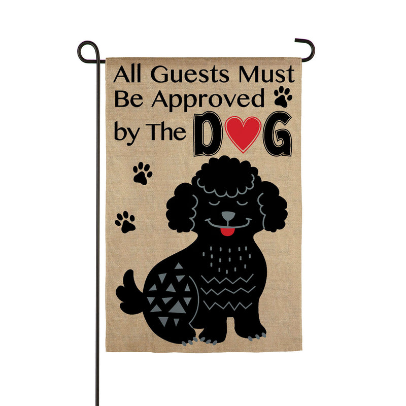 Approved by the Dog Garden Burlap Flag,14b9556