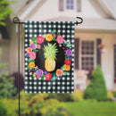 Pineapple Plaid Floral Garden Burlap Flag,14b9713