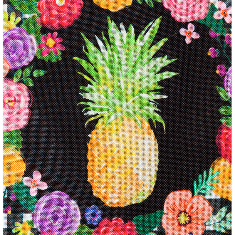 Pineapple Plaid Floral Garden Burlap Flag,14b9713
