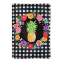 Pineapple Plaid Floral Garden Burlap Flag,14b9713