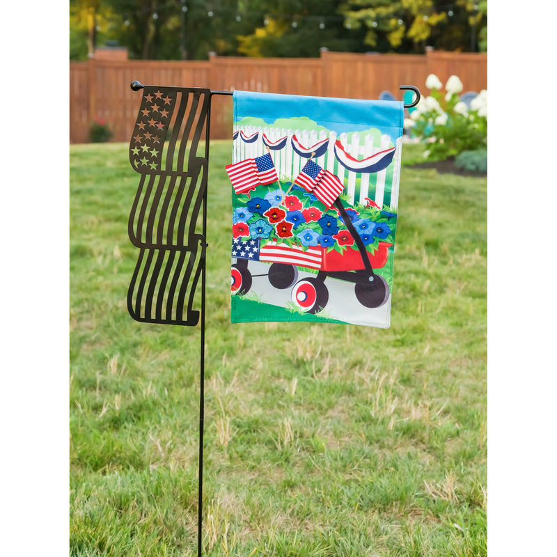 Stars and Stripes Wagon Garden Burlap Flag,14b9870