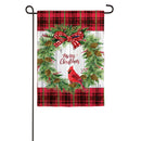 Christmas Cardinal Wreath Garden Textured Suede Flag,14es9381