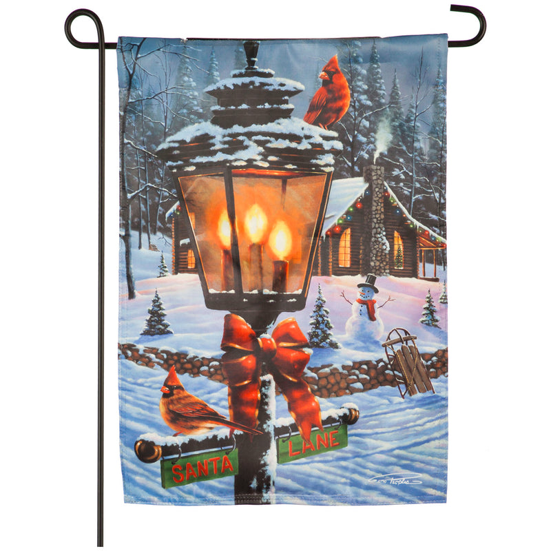 Cardinal Lamp Post Solar LED  Flicker Flame Garden Flag,14fl9277