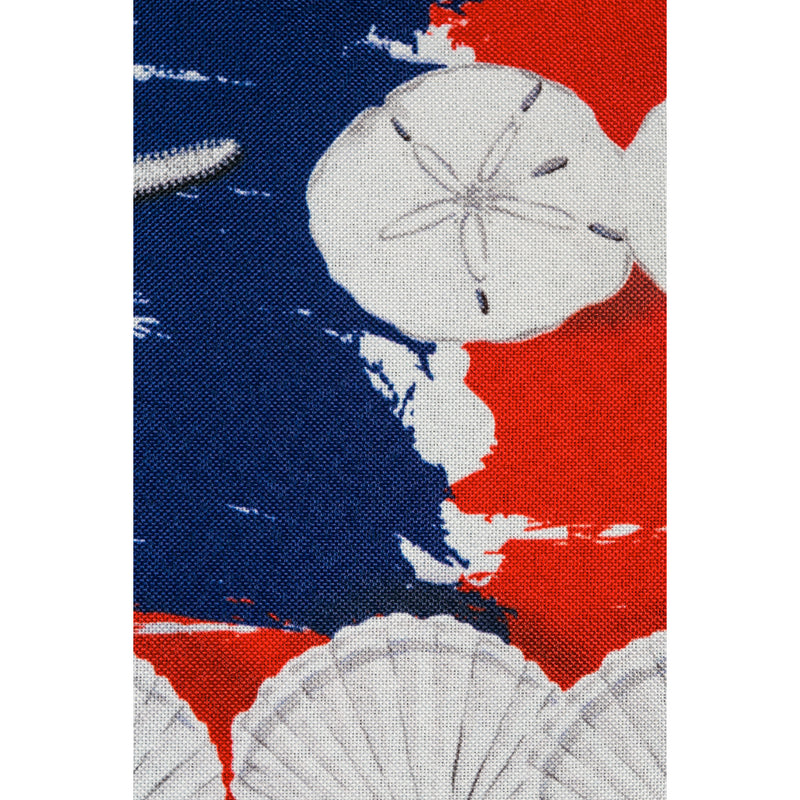 Patriotic Seashells Garden Linen Flag,14l8508