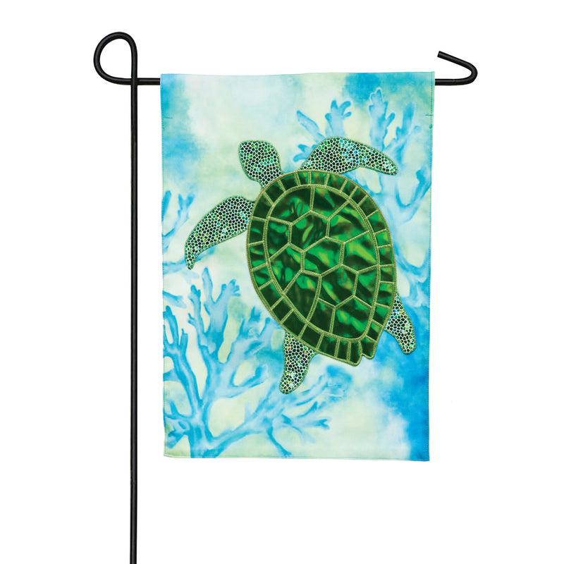 Sea Turtle Garden Linen Flag,14l9190