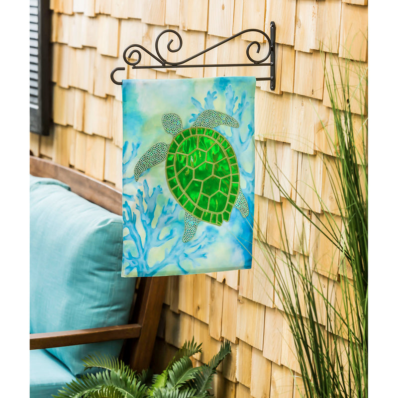 Sea Turtle Garden Linen Flag,14l9190