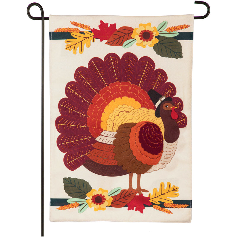 Pilgrim Turkey Garden Linen Flag,14l9194