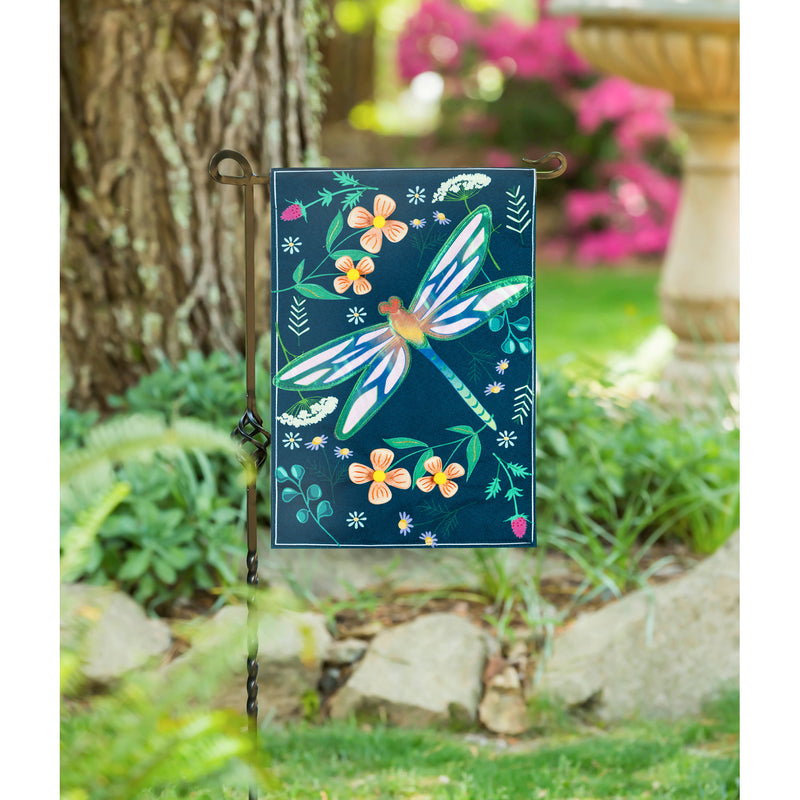 Dragonfly Garden Garden Linen Flag,14l9611