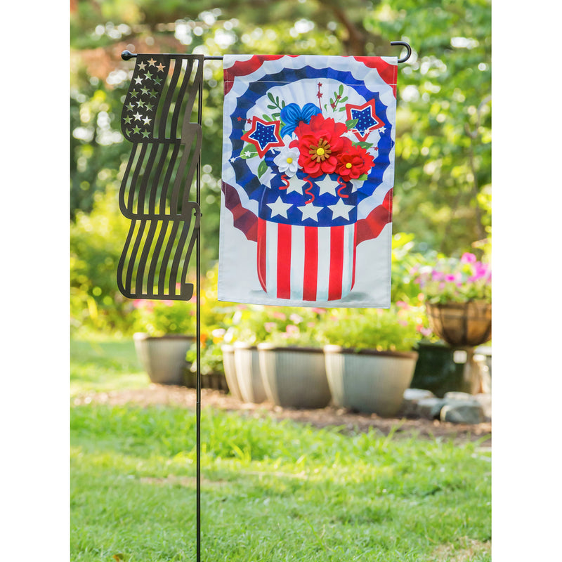 Stars & Stripes Mason Jar Bouquet Garden Linen Flag,14l9860