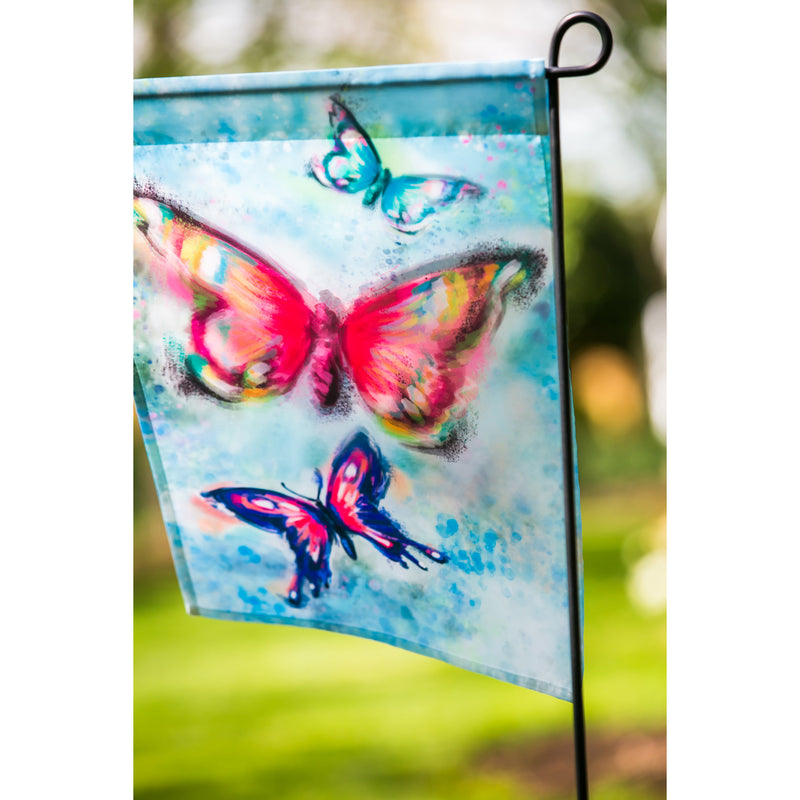 Butterfly Kaleidoscope Garden Organza Flag,14o8433