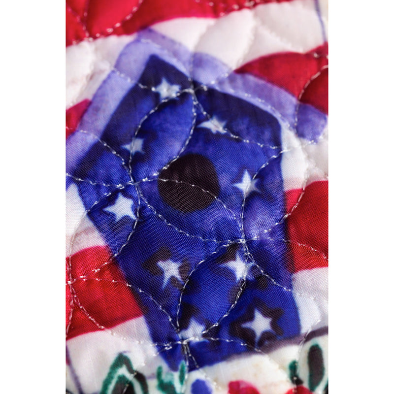 Birdhouse Wreath Garden Quilted Flag,14q9877