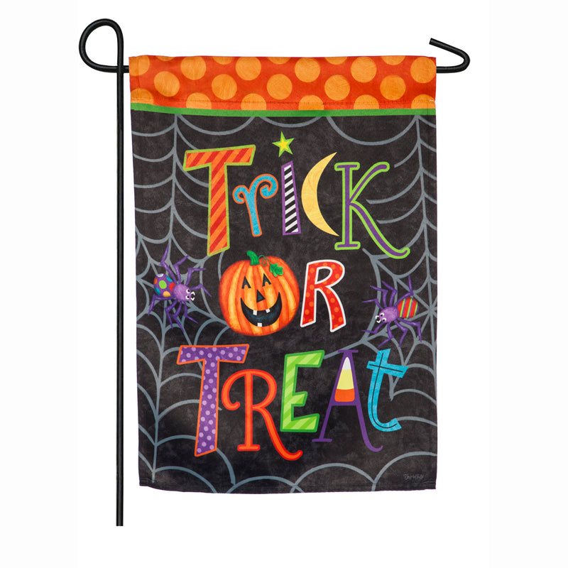 Evergreen Trick-or-Treat Garden Suede Flag, 18'' x 12.5'' inches