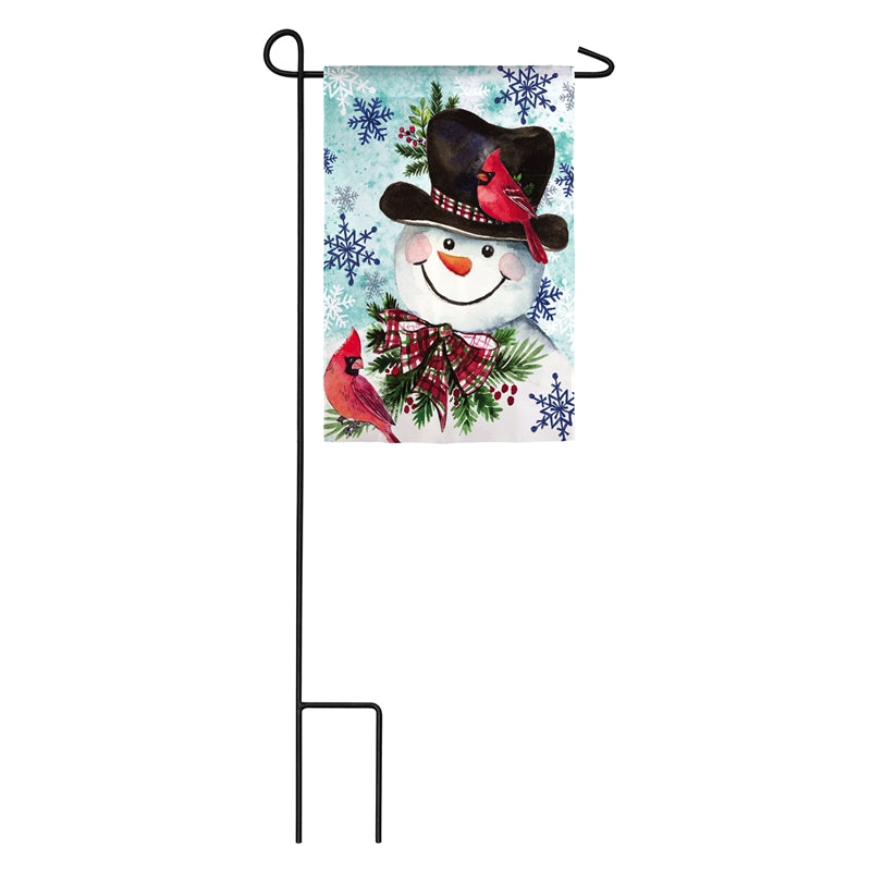 Cardinal Friends Snowman Garden Suede Flag,14s8916