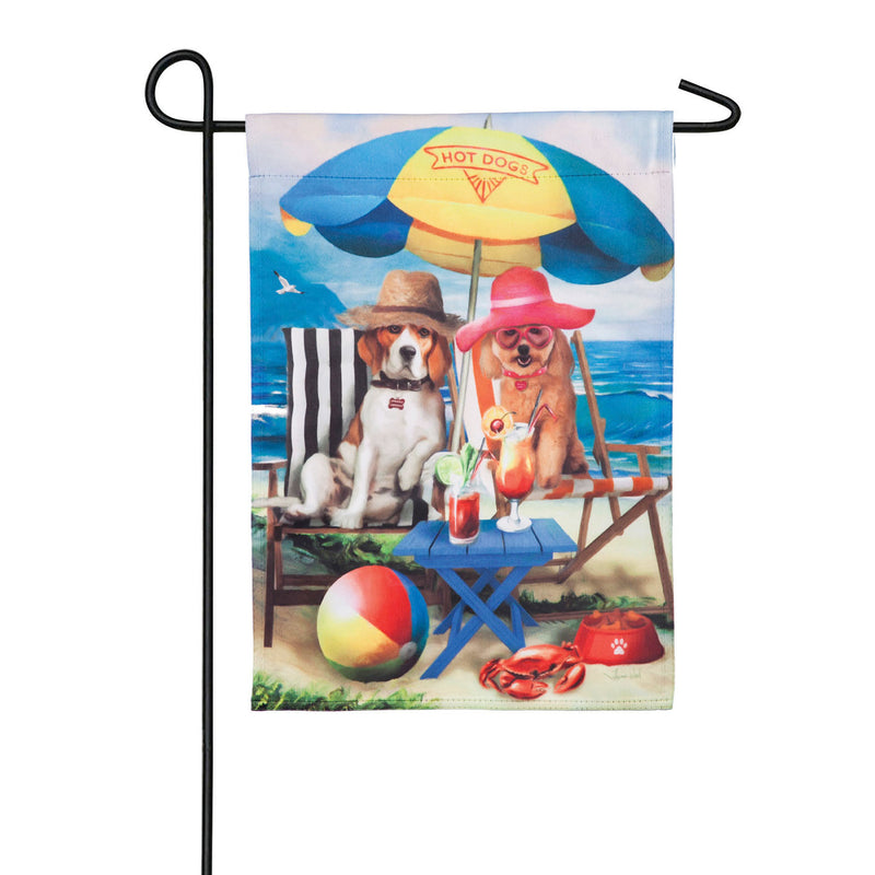 Beach Dogs Garden Suede Flag,14s9067