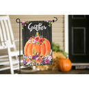 Gather Floral Pumpkin Garden Suede Flag,14s9259
