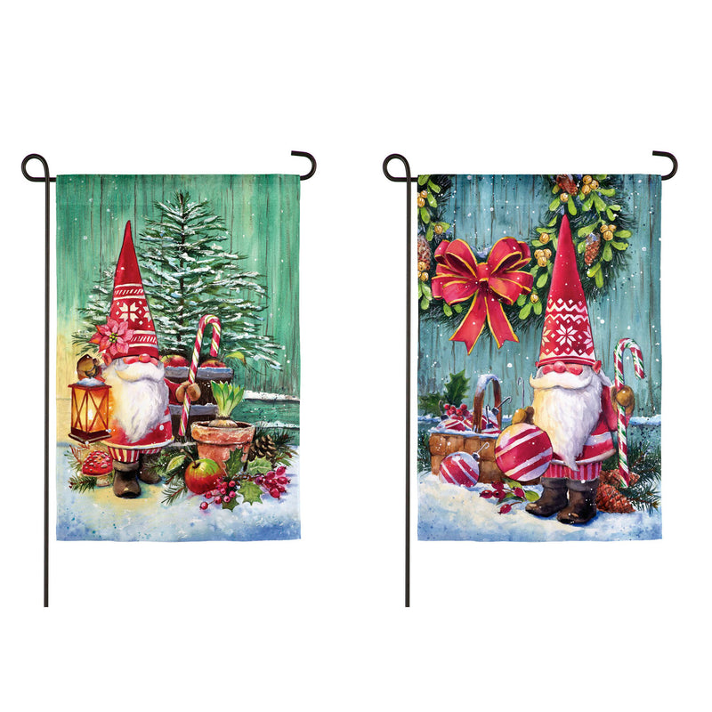 Christmas Gnomes Garden Suede Front & Back Flag,14s9370fb