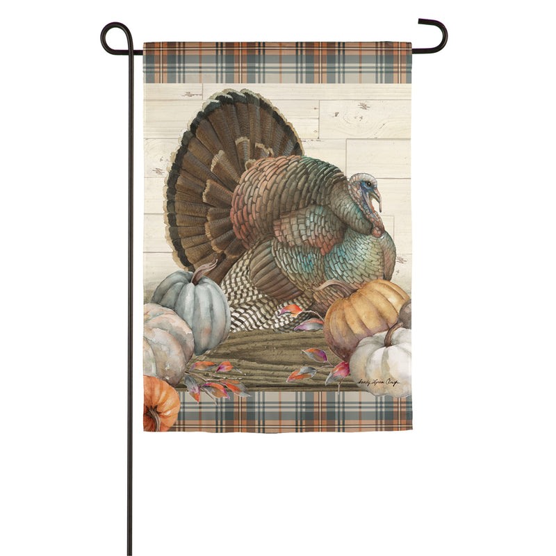 Pumpkin Time Turkey Garden Suede Flag,14s9451