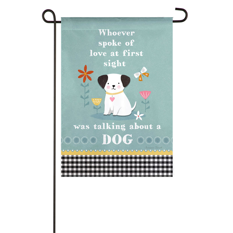 Dog Love At First Sight Garden Suede Flag,14s9502