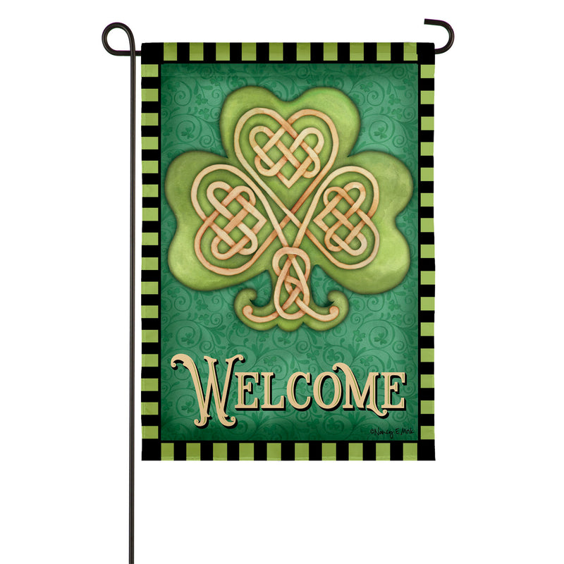 Celtic Shamrock Garden Suede Flag,14s9529