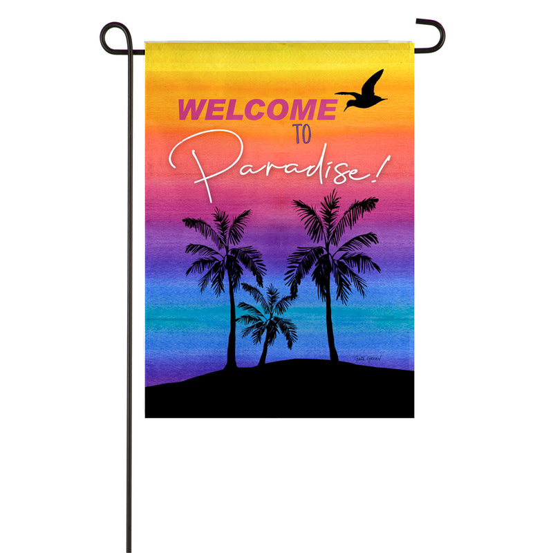 Welcome to Paradise Garden Suede Flag,14s9535