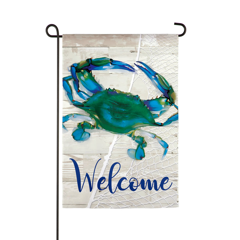 Blue Crab Garden Suede Flag,14s9553