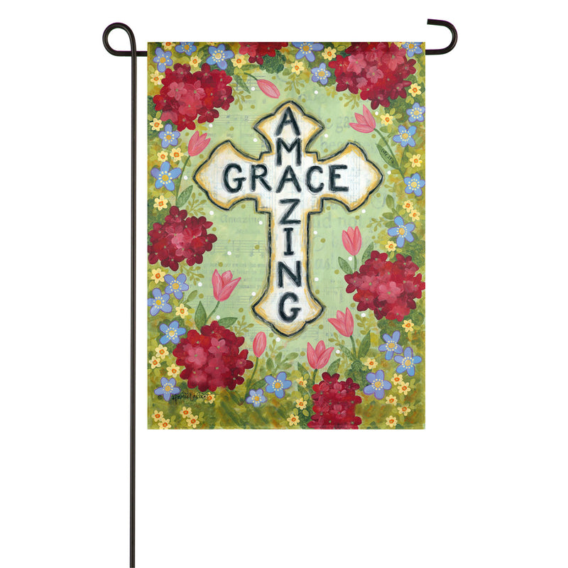 Amazing Grace Cross Garden Suede Flag,14s9605