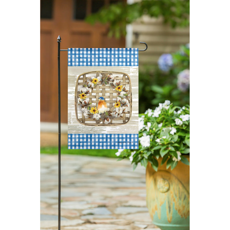 Cotton and Black Eyed Susan Garden Suede Flag,14s9614