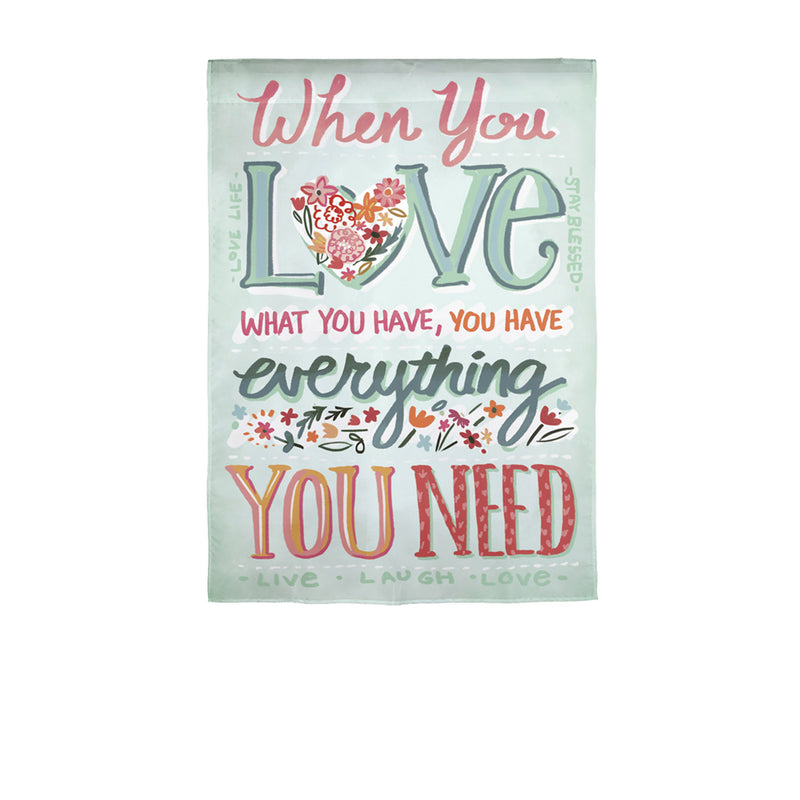 Love What You Have Garden Suede Flag,14s9785