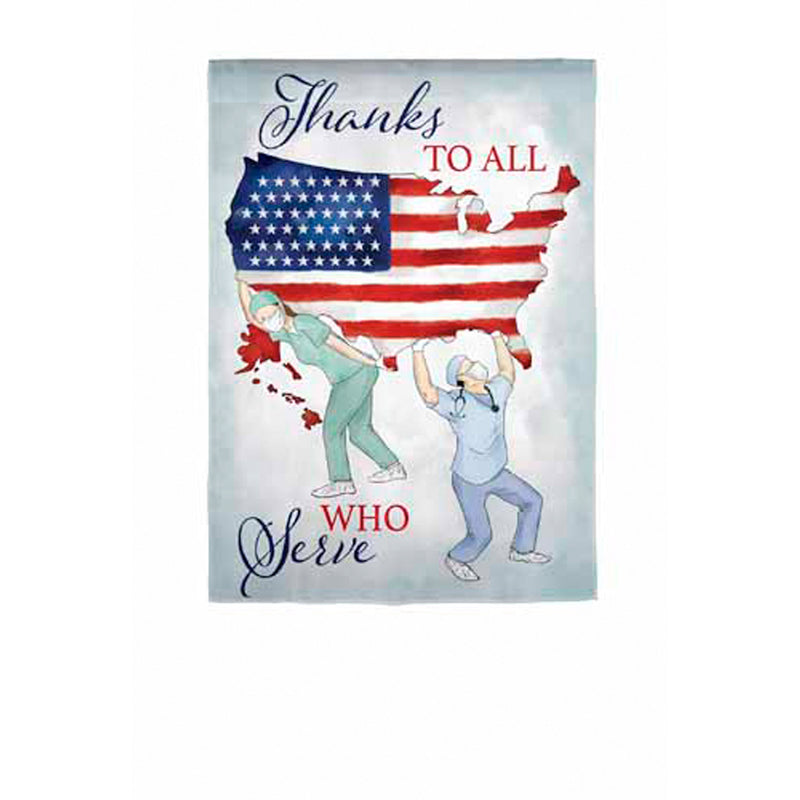 Thanks to All Who Serve Garden Suede Flag,14s9799