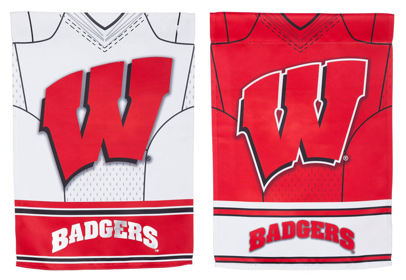 Evergreen Flag, DS Suede, Foil, Gar, Jersey, University of Wisconsin-Madison, 18'' x 12.5'' inches