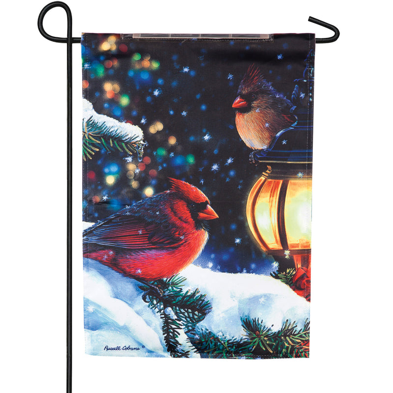 Snowy Night Birds Solar LED Garden Flag,14sl8184