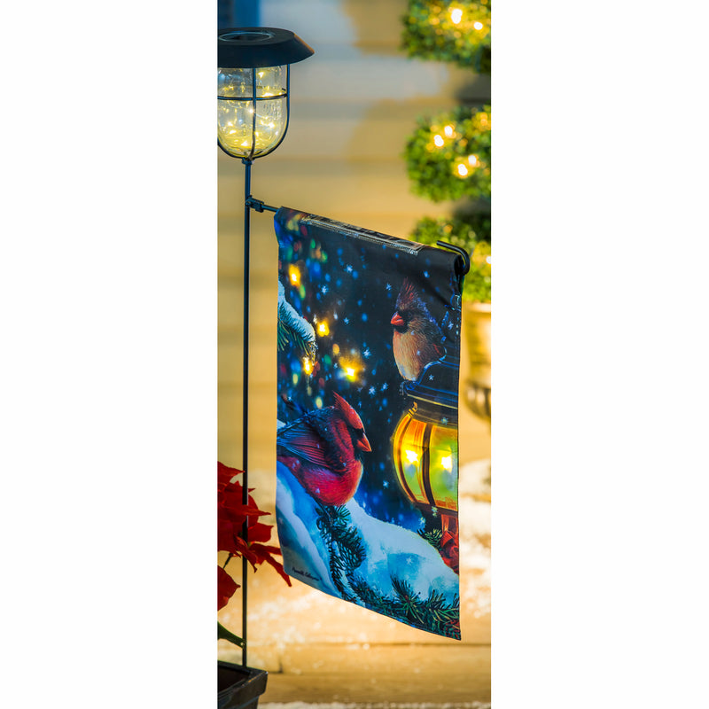 Snowy Night Birds Solar LED Garden Flag,14sl8184