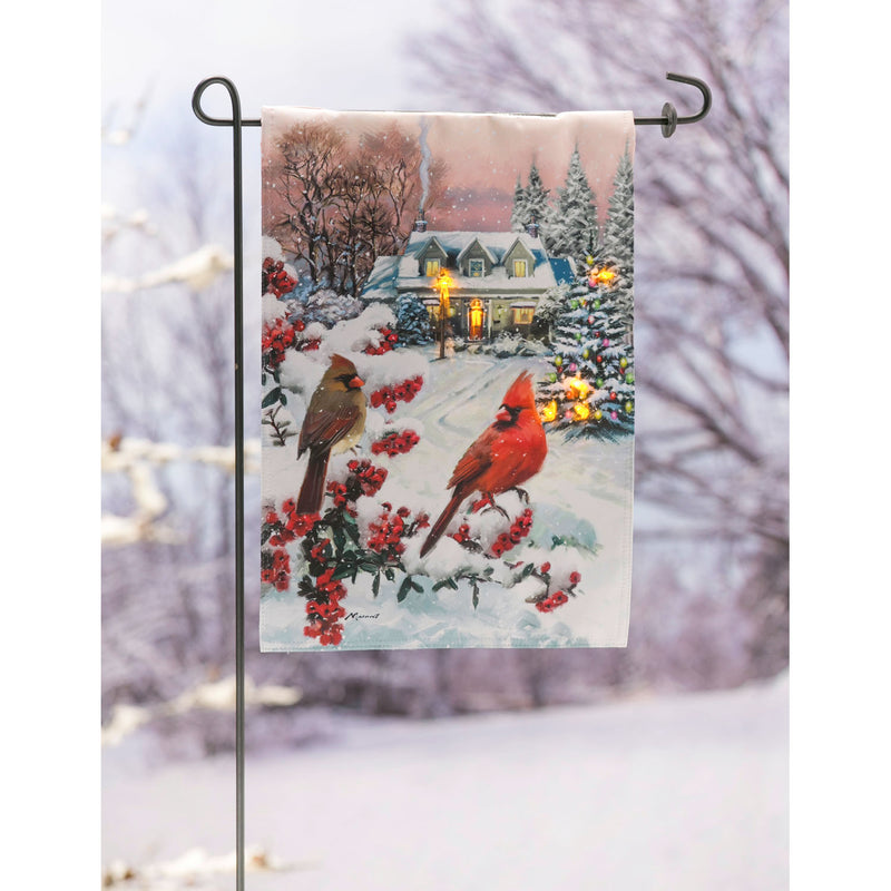 Winter Perch Solar LED Garden Flag,14sl9236