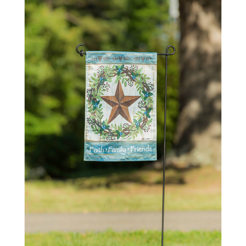 Evergreen Faith Family Friends Country Star Garden StriÃ© Flag, 18'' x 12.5'' inches