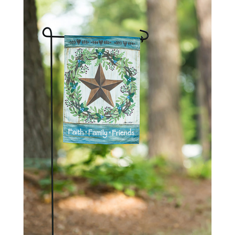 Faith Family Friends Country Star Garden Strié Flag,14t9774