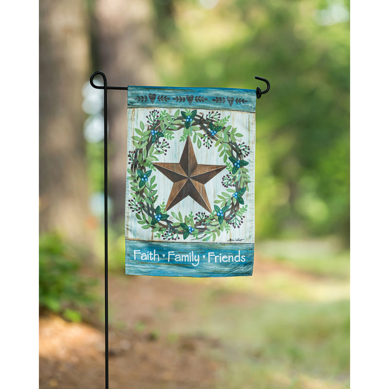 Evergreen Faith Family Friends Country Star Garden StriÃ© Flag, 18'' x 12.5'' inches