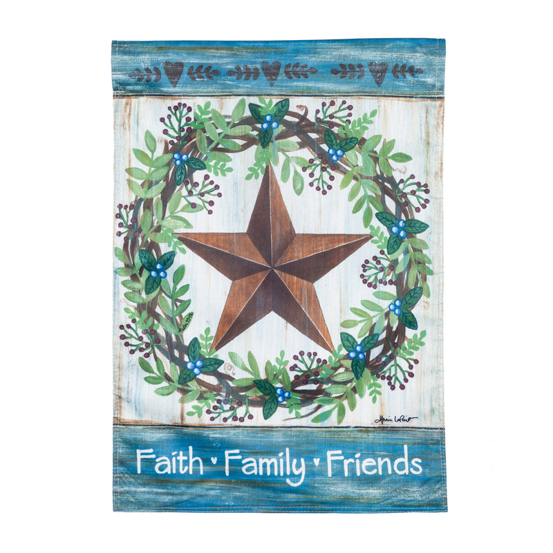 Evergreen Faith Family Friends Country Star Garden StriÃ© Flag, 18'' x 12.5'' inches