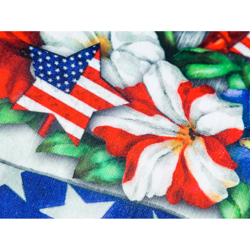 Patriotic Hat Floral Bouquet Garden Strié Flag,14t9844