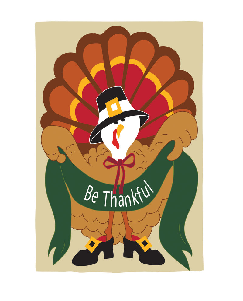 Be Thankful Applique House Flag,15146an