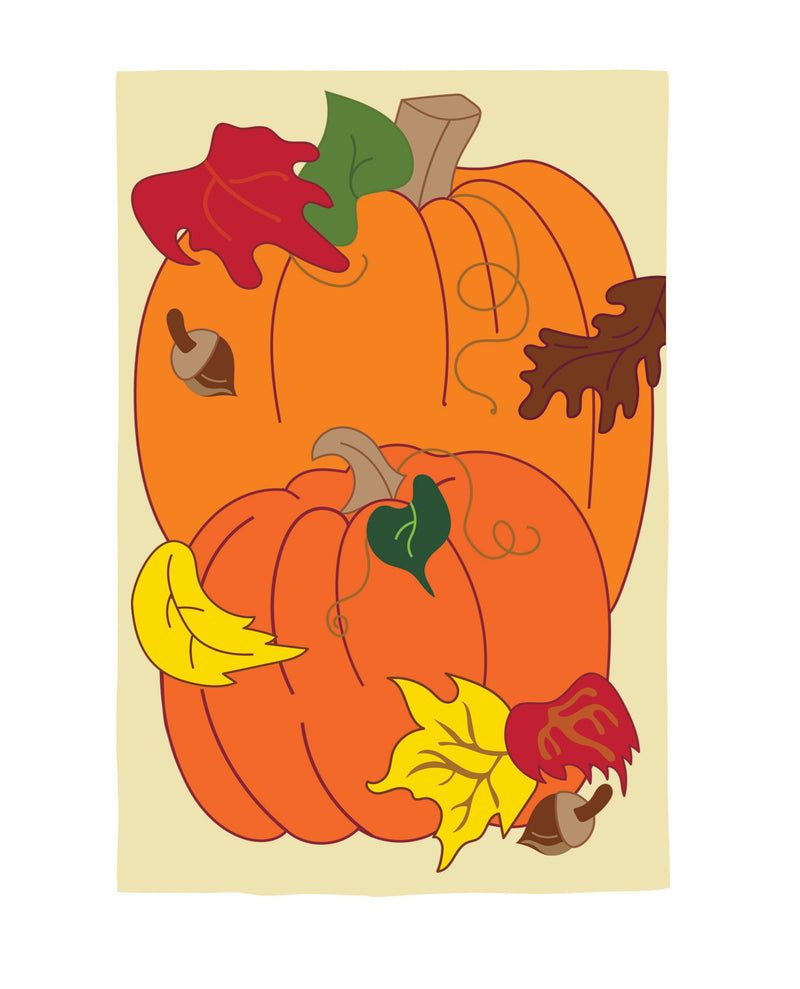 Pumpkin Applique House Flag,15202an