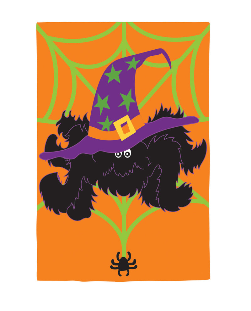 Witchy Spider Applique House Flag,15207an