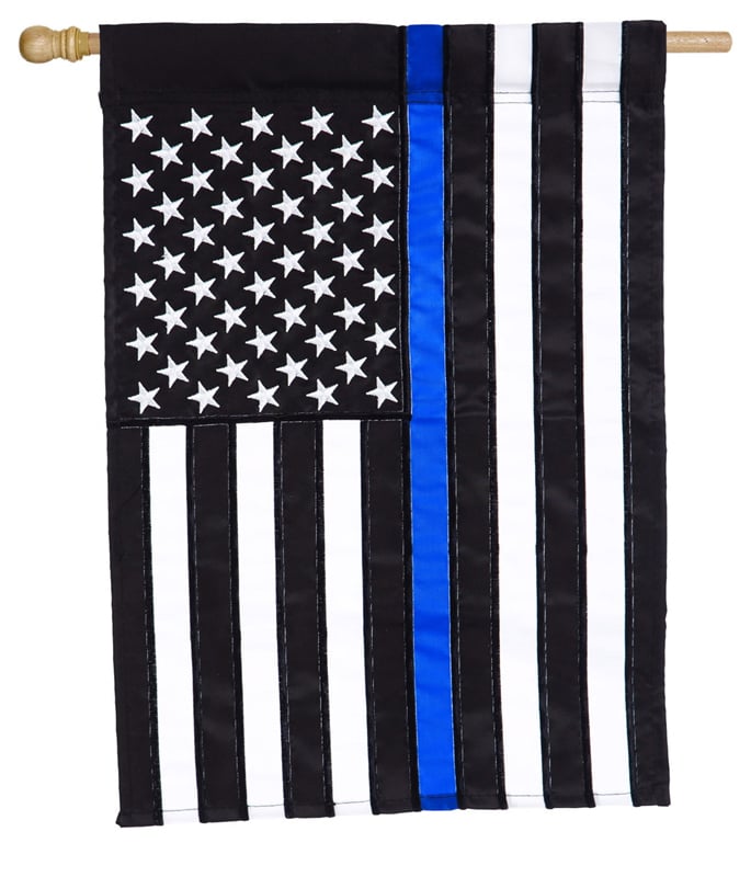 Thin Blue Line House Applique Flag,158687