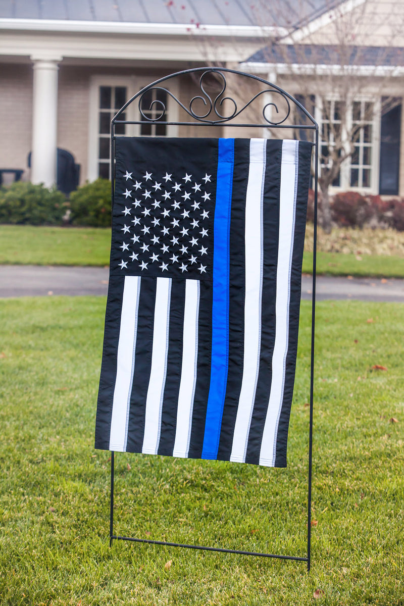 Evergreen Flag,Thin Blue Line House Applique Flag,28x0.1x44 Inches