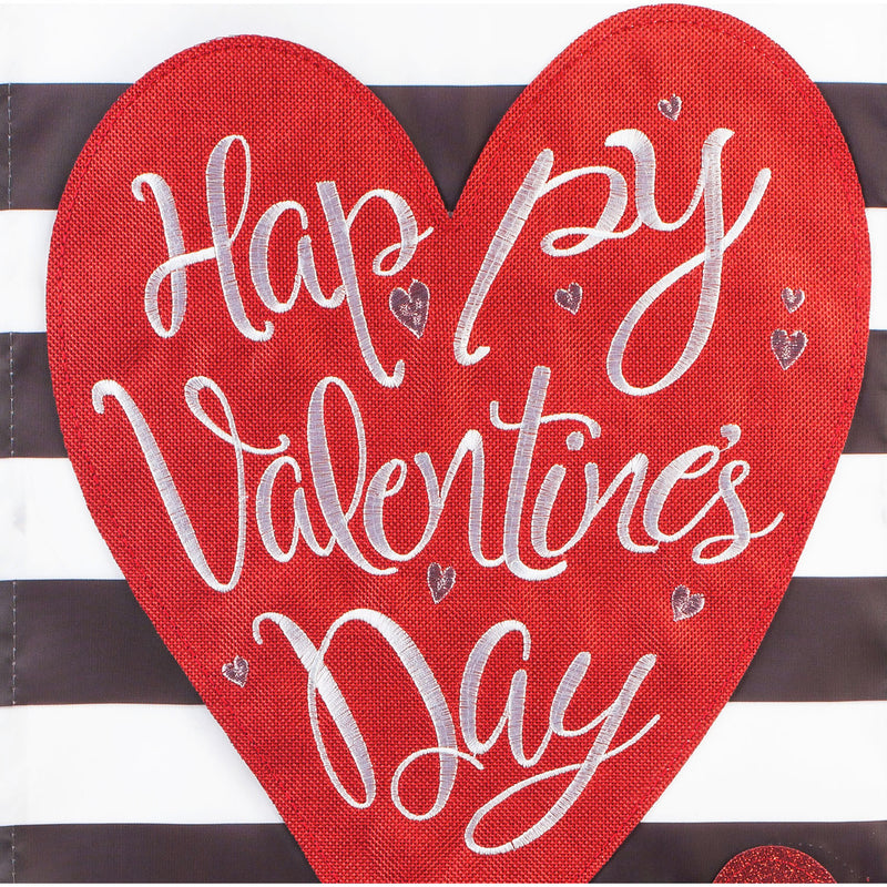 Valentine's Stripe House Applique Flag,159019