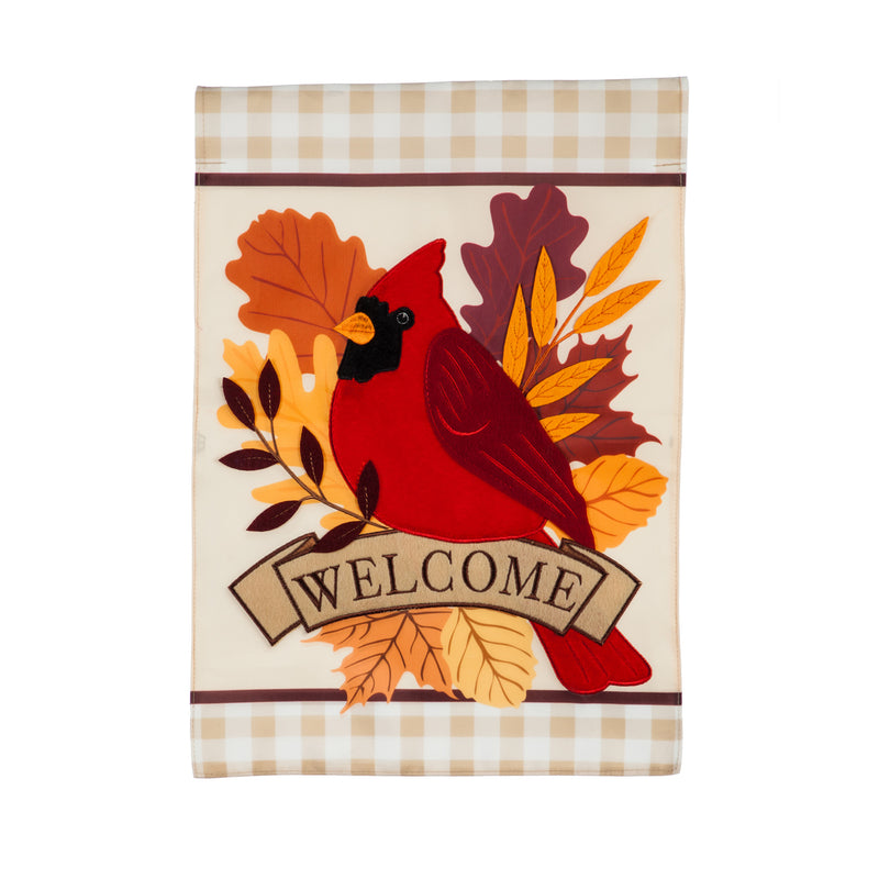 Autumn Cardinal House Applique Flag,159094